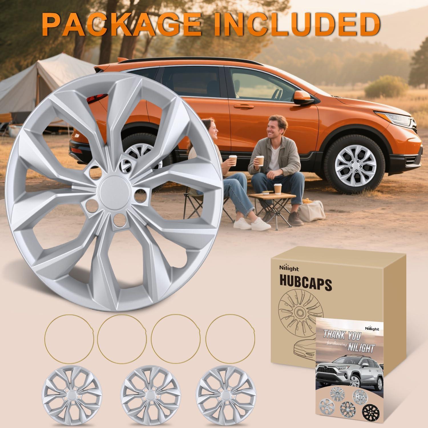 image:imageNilight Wheel Cover Hubcaps 19 Inch for Tesla Model Y Accessories 2021 2022 2023 2024 Tesla Model Y 19 Inch Hub caps Set of 4 Rim Protector Wheel Covers Replacement MultiSpoke Lines Style Matt BlackFor Honda CRV 20232025