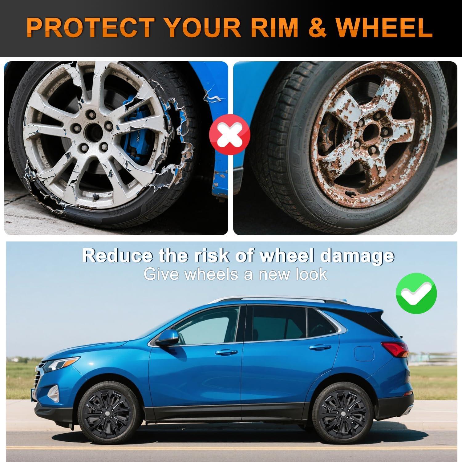 image:imageNilight Wheel Cover Hubcaps 19 Inch for Tesla Model Y Accessories 2021 2022 2023 2024 Tesla Model Y 19 Inch Hub caps Set of 4 Rim Protector Wheel Covers Replacement MultiSpoke Lines Style Matt BlackFor Chevy Equinox 20182021