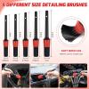 Nilight 15PCS Car Detailing Kit Auto Cleaning Tools Wash Set with Storage Carry Bag Beginners Easy to Use for Interior Exterior Car Care Clean Windshield Dashboard Seat Air Vents Wheels Tires, Blue(15PCS Set  Red)