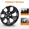 Nilight Wheel Cover Hubcaps 19 Inch for Tesla Model Y Accessories 2021 2022 2023 2024 Tesla Model Y 19 Inch Hub caps Set of 4 Rim Protector Wheel Covers Replacement Multi-Spoke Lines Style Matt Black(For Toyota RAV4 2019-2025)