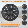 Nilight Wheel Cover Hubcaps 19 Inch for Tesla Model Y Accessories 2021 2022 2023 2024 Tesla Model Y 19 Inch Hub caps Set of 4 Rim Protector Wheel Covers Replacement Multi-Spoke Lines Style Matt Black(For Tesla Model Y 21-24 Uberturbine Style)
