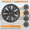 Nilight Wheel Cover Hubcaps 19 Inch for Tesla Model Y Accessories 2021 2022 2023 2024 Tesla Model Y 19 Inch Hub caps Set of 4 Rim Protector Wheel Covers Replacement Multi-Spoke Lines Style Matt Black(For Tesla Model Y 21-24 Multi-Spoke Lines Style)