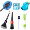 Nilight 15PCS Car Detailing Kit Auto Cleaning Tools Wash Set with Storage Carry Bag Beginners Easy to Use for Interior Exterior Car Care Clean Windshield Dashboard Seat Air Vents Wheels Tires, Blue(15PCS Set  Yellow)