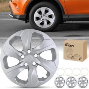 Nilight Wheel Cover Hubcaps 19 Inch for Tesla Model Y Accessories 2021 2022 2023 2024 Tesla Model Y 19 Inch Hub caps Set of 4 Rim Protector Wheel Covers Replacement Multi-Spoke Lines Style Matt Black(For Toyota RAV4 2019-2025)