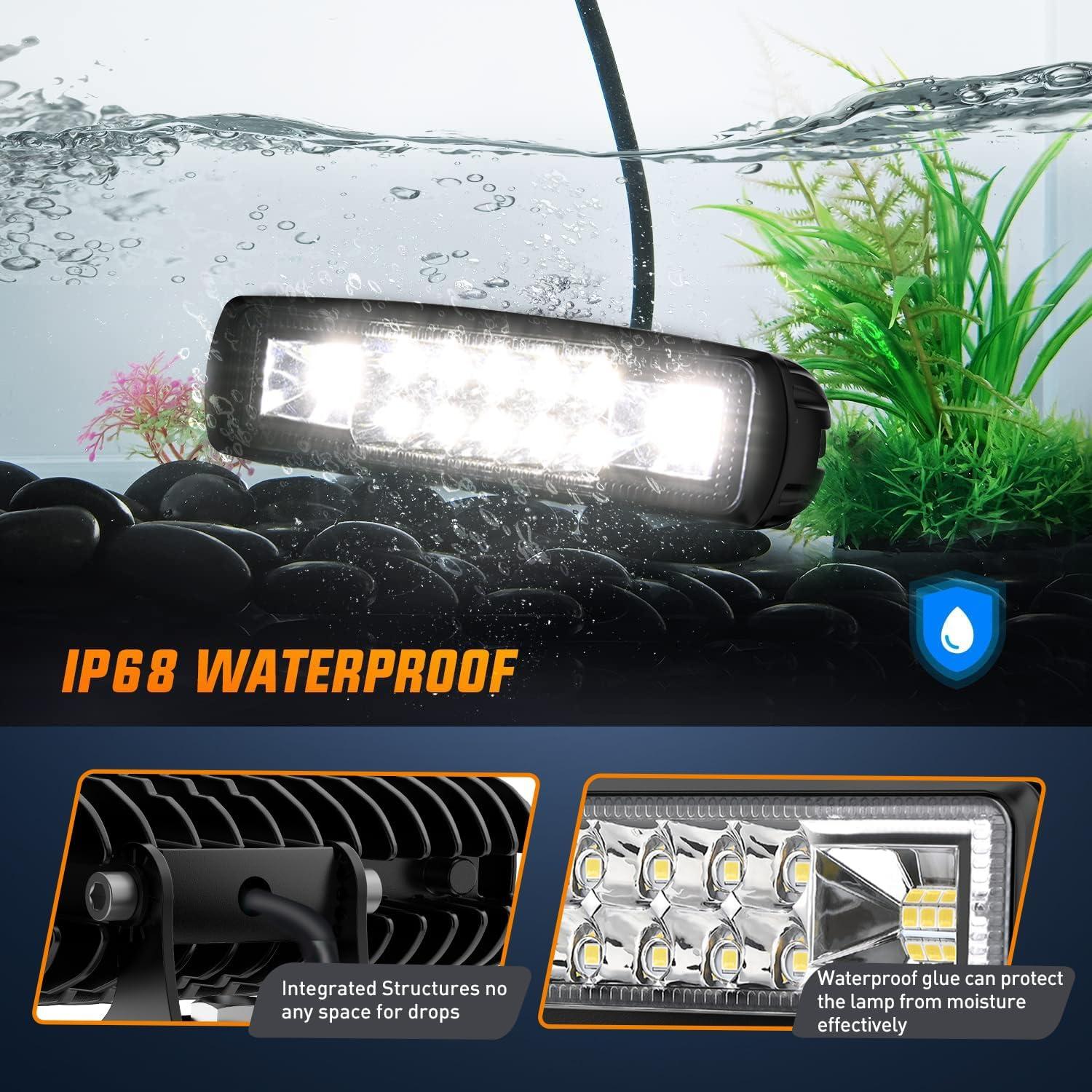 image:imageNilight 6 Inch Purple LED Light Pods 2 PCS 60W Flood Spot Combo Beam Off Road Driving Decoration Neon Hunting Lighting for 12V 24V ATV UTV Pickup Truck Tractor60W Led Pods 2Pcs White
