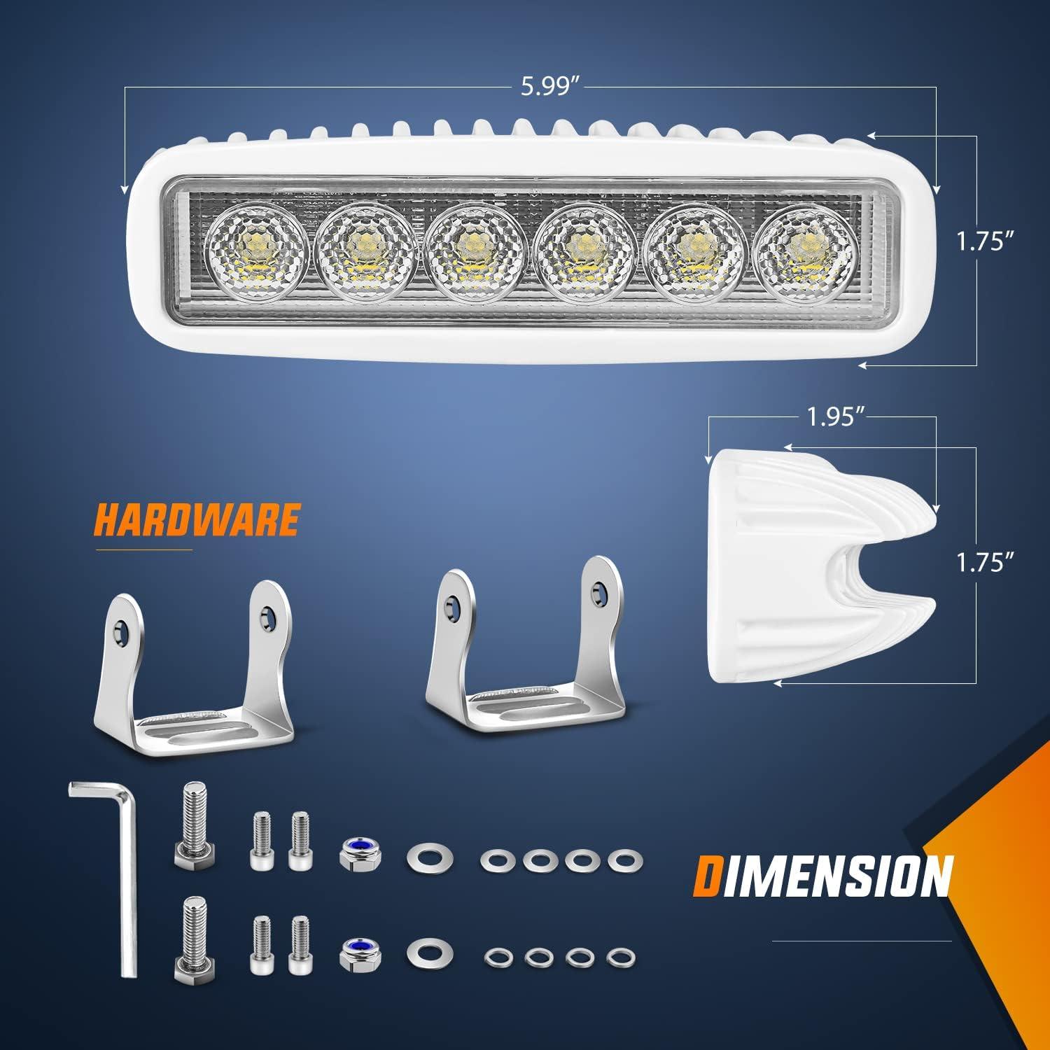 image:imageNilight 6 Inch Purple LED Light Pods 2 PCS 60W Flood Spot Combo Beam Off Road Driving Decoration Neon Hunting Lighting for 12V 24V ATV UTV Pickup Truck TractorWhite Lights White House