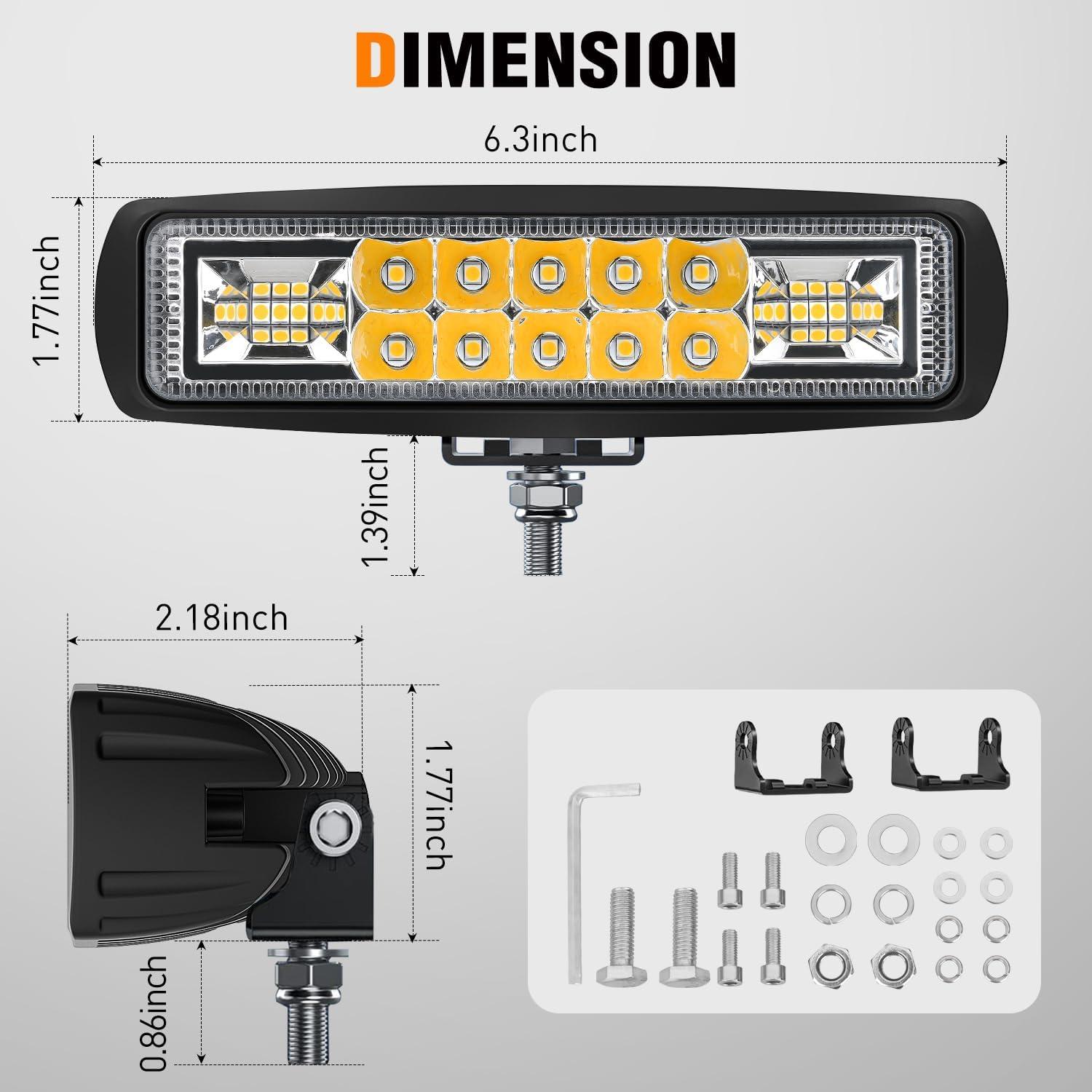 image:imageNilight 6 Inch Purple LED Light Pods 2 PCS 60W Flood Spot Combo Beam Off Road Driving Decoration Neon Hunting Lighting for 12V 24V ATV UTV Pickup Truck Tractor60W Led Pods 2Pcs Yellow
