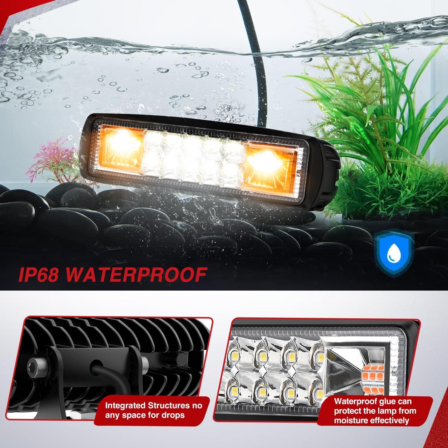 image:imageNilight 6 Inch Purple LED Light Pods 2 PCS 60W Flood Spot Combo Beam Off Road Driving Decoration Neon Hunting Lighting for 12V 24V ATV UTV Pickup Truck Tractor60W Led Pods 2Pcs Amber White