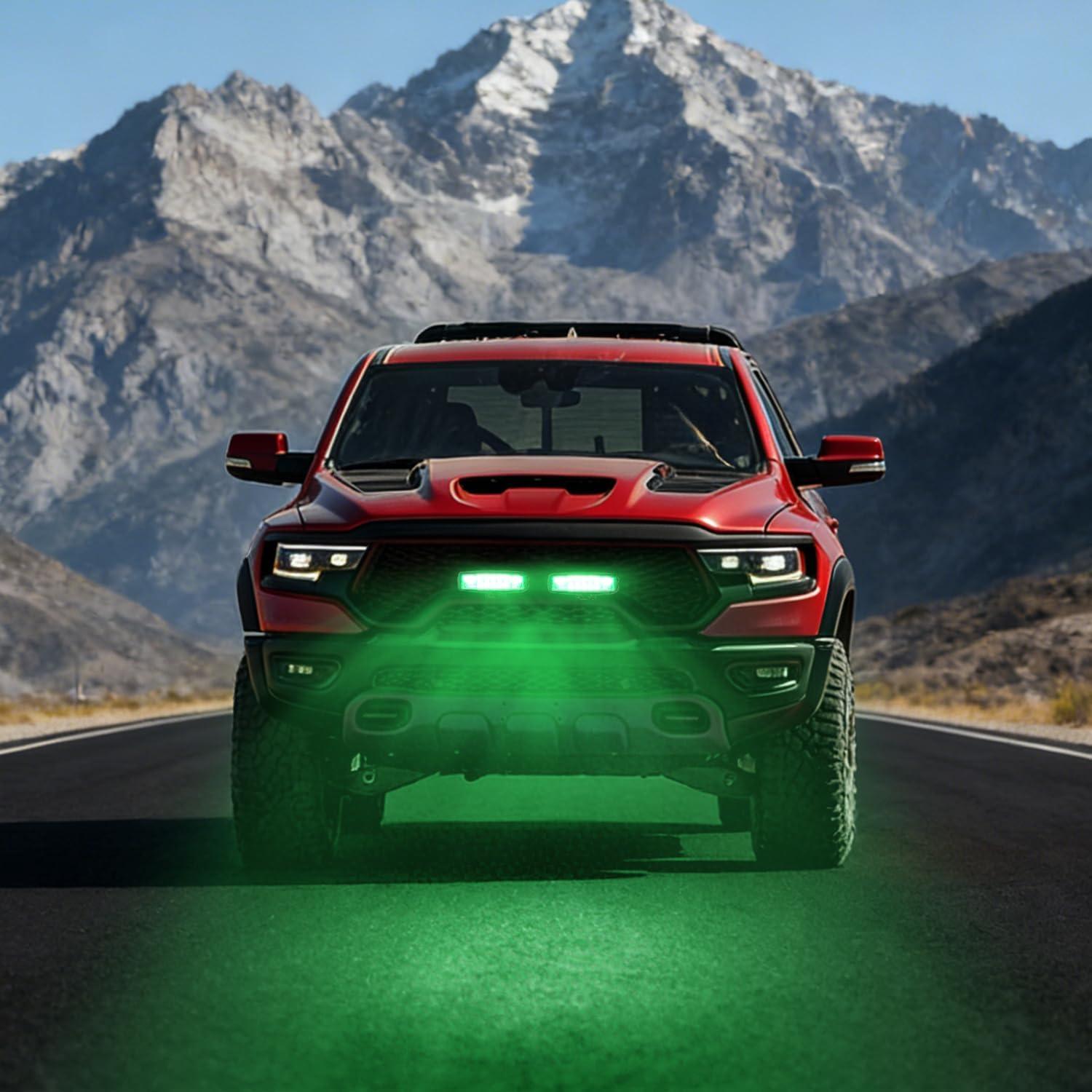 image:imageNilight 6 Inch Purple LED Light Pods 2 PCS 60W Flood Spot Combo Beam Off Road Driving Decoration Neon Hunting Lighting for 12V 24V ATV UTV Pickup Truck Tractor60W Led Pods 2Pcs Green