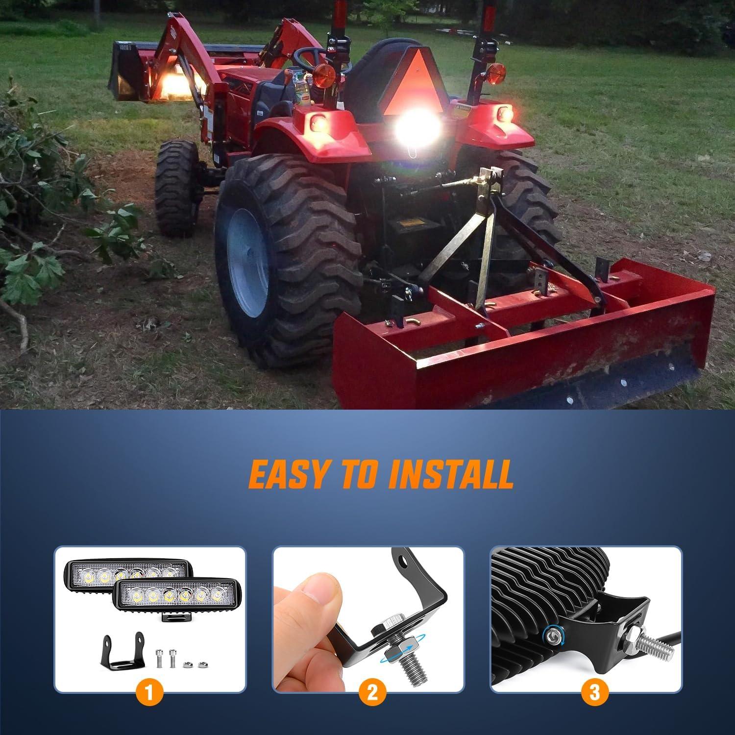image:imageNilight 6 Inch Purple LED Light Pods 2 PCS 60W Flood Spot Combo Beam Off Road Driving Decoration Neon Hunting Lighting for 12V 24V ATV UTV Pickup Truck TractorWhite Lights Black House