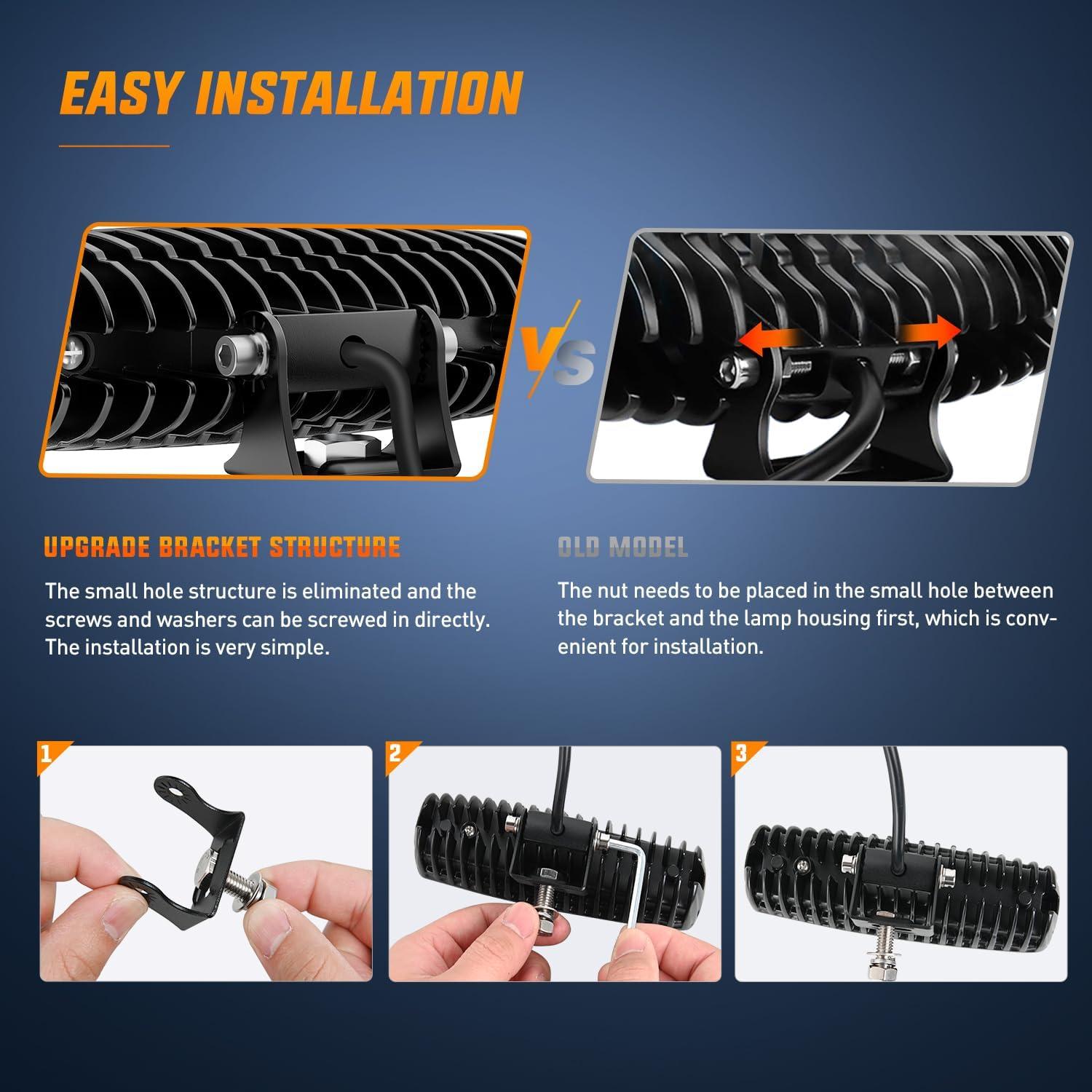 image:imageNilight 6 Inch Purple LED Light Pods 2 PCS 60W Flood Spot Combo Beam Off Road Driving Decoration Neon Hunting Lighting for 12V 24V ATV UTV Pickup Truck Tractor60W Led Pods 2Pcs White