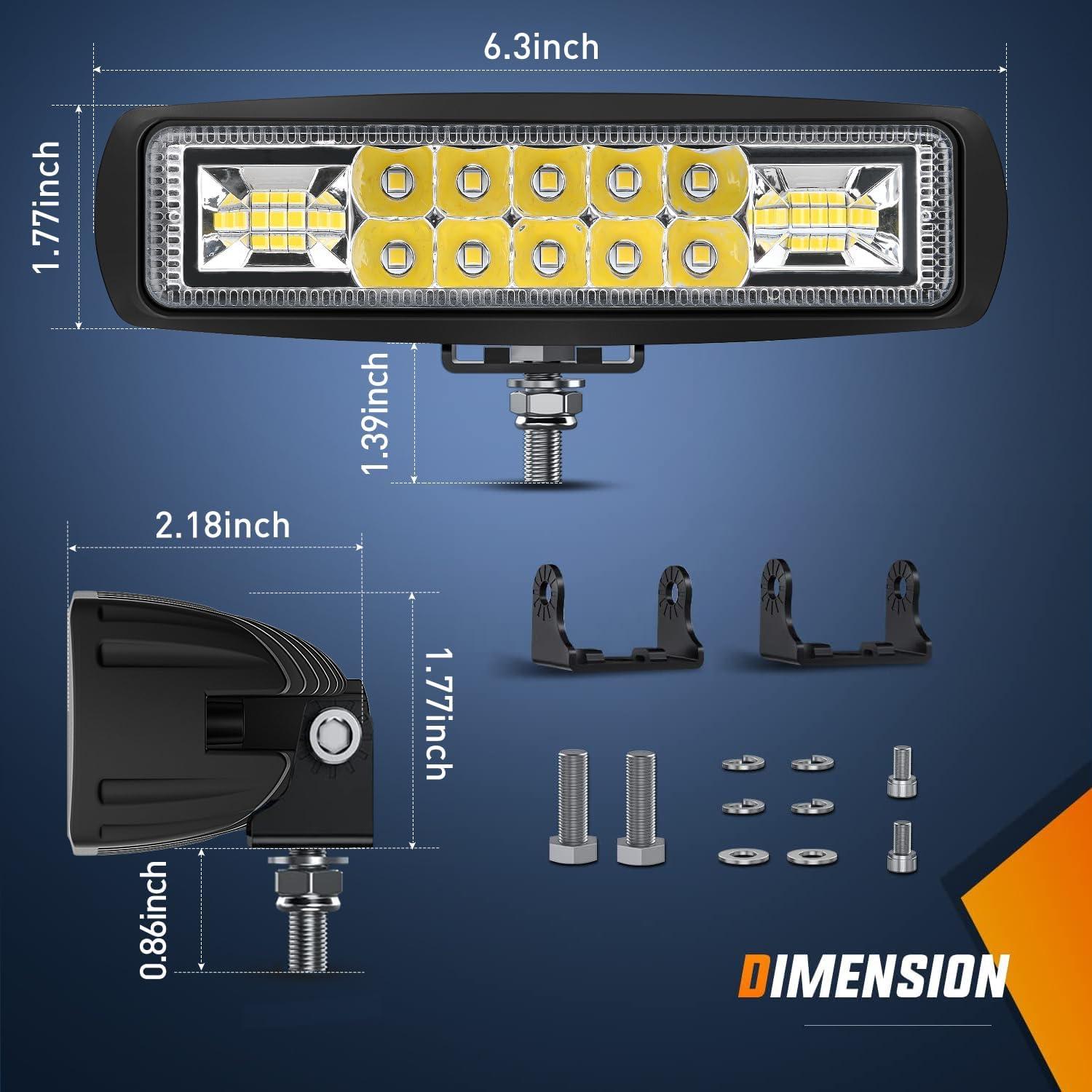 image:imageNilight 6 Inch Purple LED Light Pods 2 PCS 60W Flood Spot Combo Beam Off Road Driving Decoration Neon Hunting Lighting for 12V 24V ATV UTV Pickup Truck Tractor60W Led Pods 2Pcs White