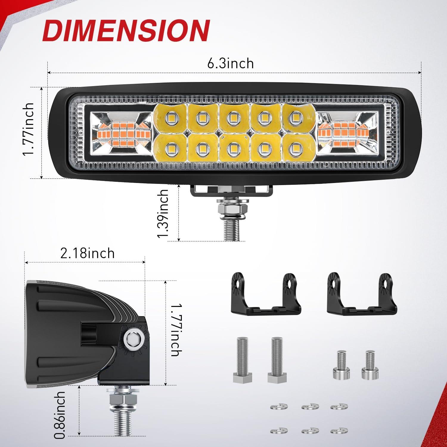 image:imageNilight 6 Inch Purple LED Light Pods 2 PCS 60W Flood Spot Combo Beam Off Road Driving Decoration Neon Hunting Lighting for 12V 24V ATV UTV Pickup Truck Tractor60W Led Pods 2Pcs Amber White