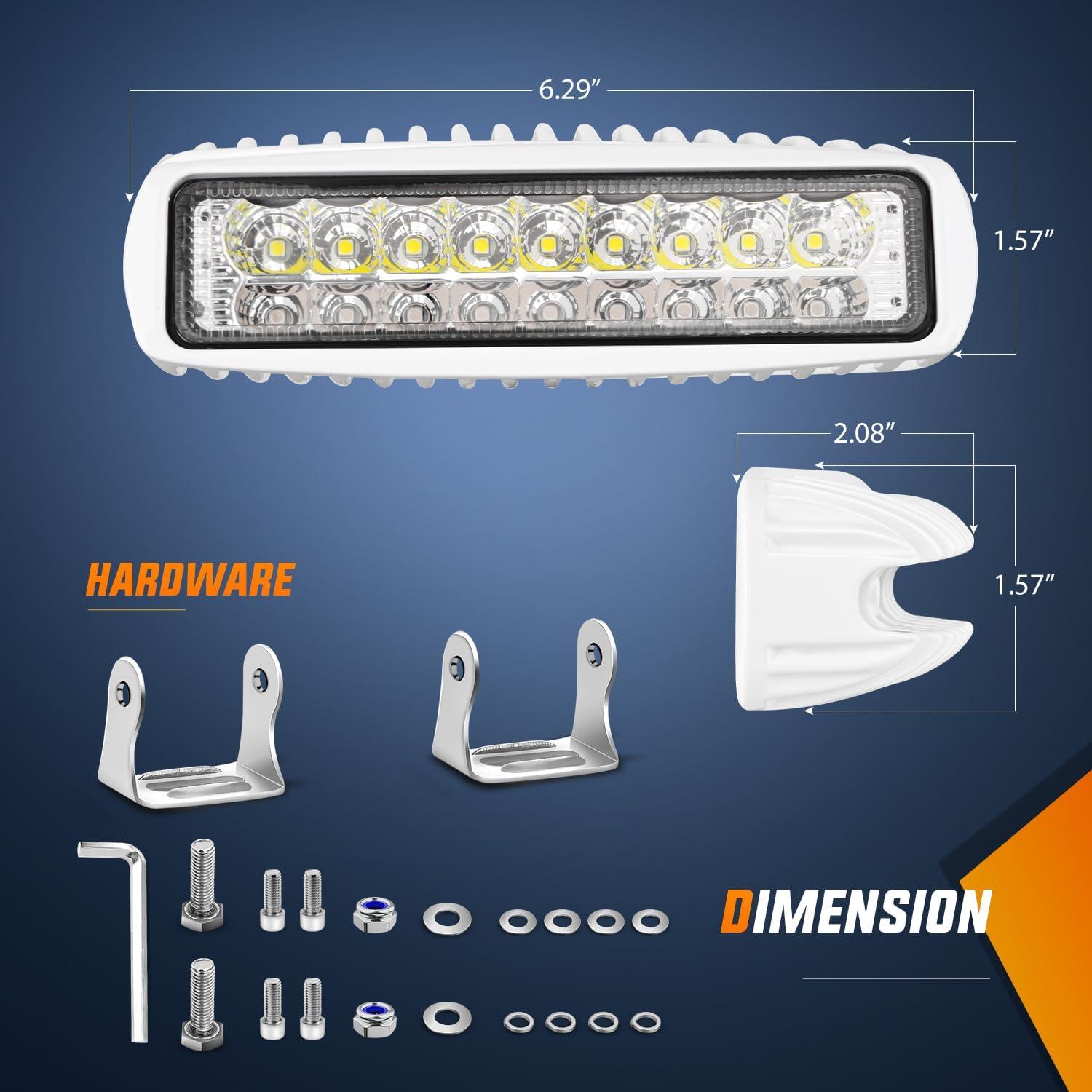 image:imageNilight 6 Inch Purple LED Light Pods 2 PCS 60W Flood Spot Combo Beam Off Road Driving Decoration Neon Hunting Lighting for 12V 24V ATV UTV Pickup Truck TractorWhiteBlue 2Pcs
