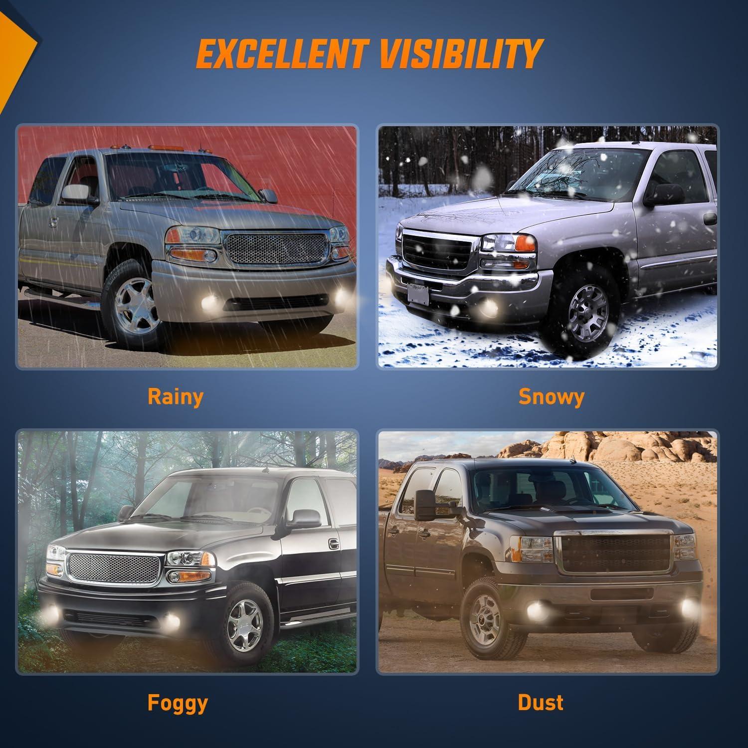 image:imageNilight Fog Light Assembly Compatible with 1999 2000 2001 2002 GMC Sierra 1500 2500 20012002 Sierra 1500HD 2500HD 3500 20002006 Yukon Clear LensSierra 20032006 Clear