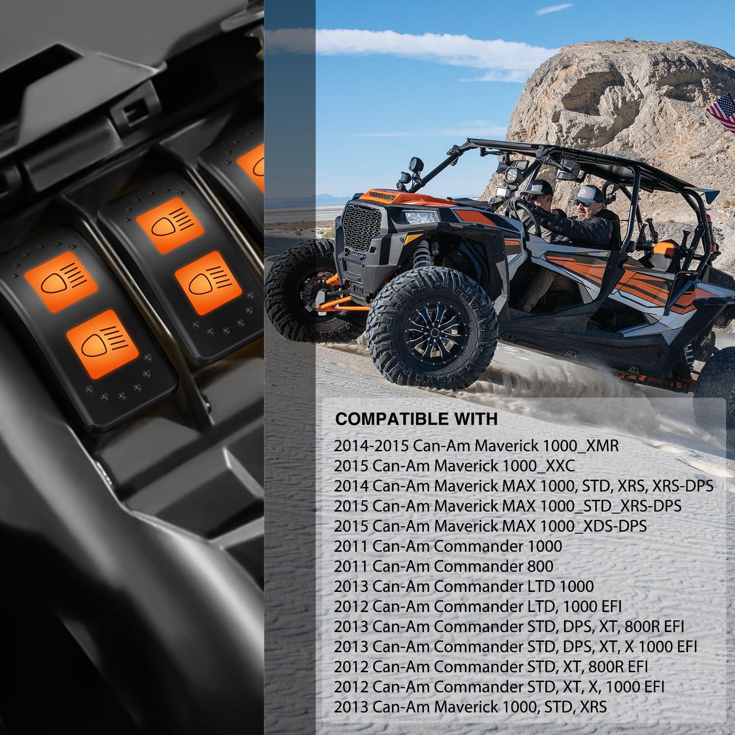 image:imageNilight UTV Reverse Lights Rocker Switch On Off 5 PIN SPST LED Light Bar Switches with Orange Backlit 12V 24V Toggle with Jumper Wires Set for ATVs UTVs Cars Trucks RVsHigh Low Beam 6PIN