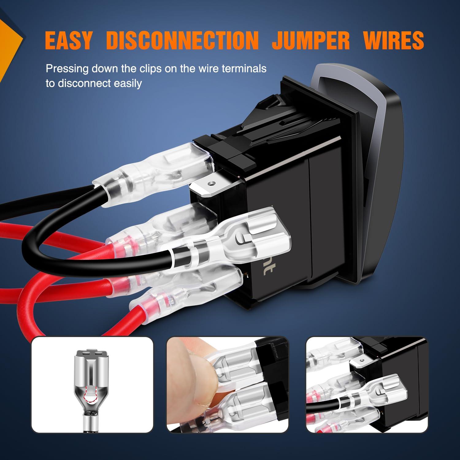 image:imageNilight UTV Reverse Lights Rocker Switch On Off 5 PIN SPST LED Light Bar Switches with Orange Backlit 12V 24V Toggle with Jumper Wires Set for ATVs UTVs Cars Trucks RVsFan