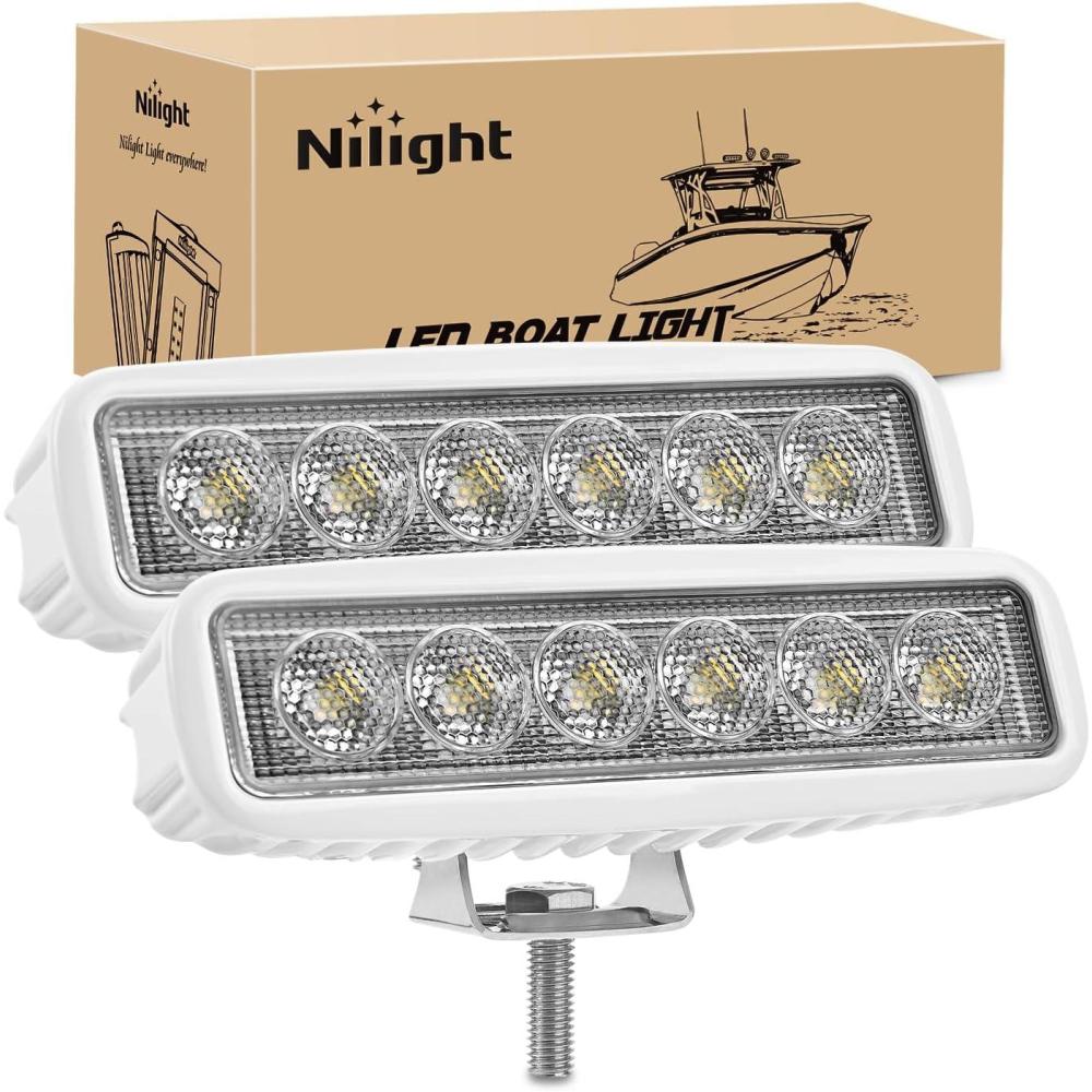 image:imageNilight 6 Inch Purple LED Light Pods 2 PCS 60W Flood Spot Combo Beam Off Road Driving Decoration Neon Hunting Lighting for 12V 24V ATV UTV Pickup Truck TractorWhite Lights White House