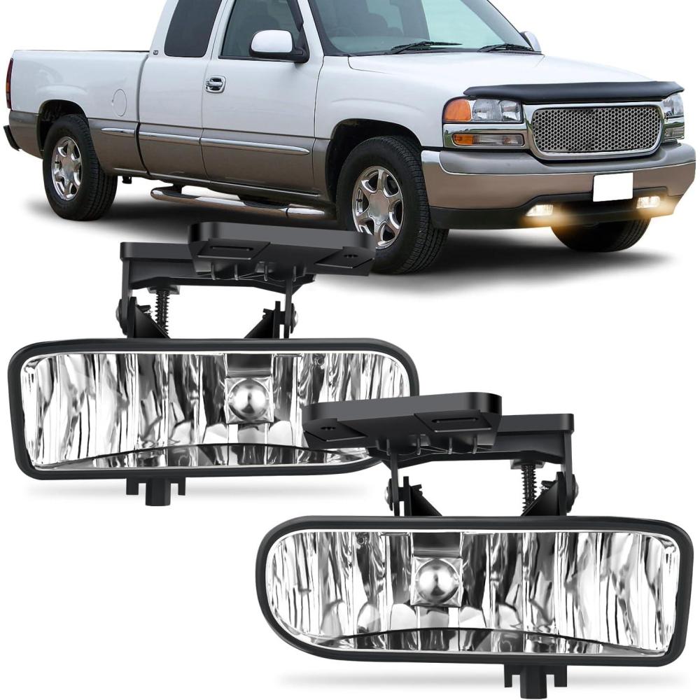 image:imageNilight Fog Light Assembly Compatible with 1999 2000 2001 2002 GMC Sierra 1500 2500 20012002 Sierra 1500HD 2500HD 3500 20002006 Yukon Clear LensSierra 19992002 Clear