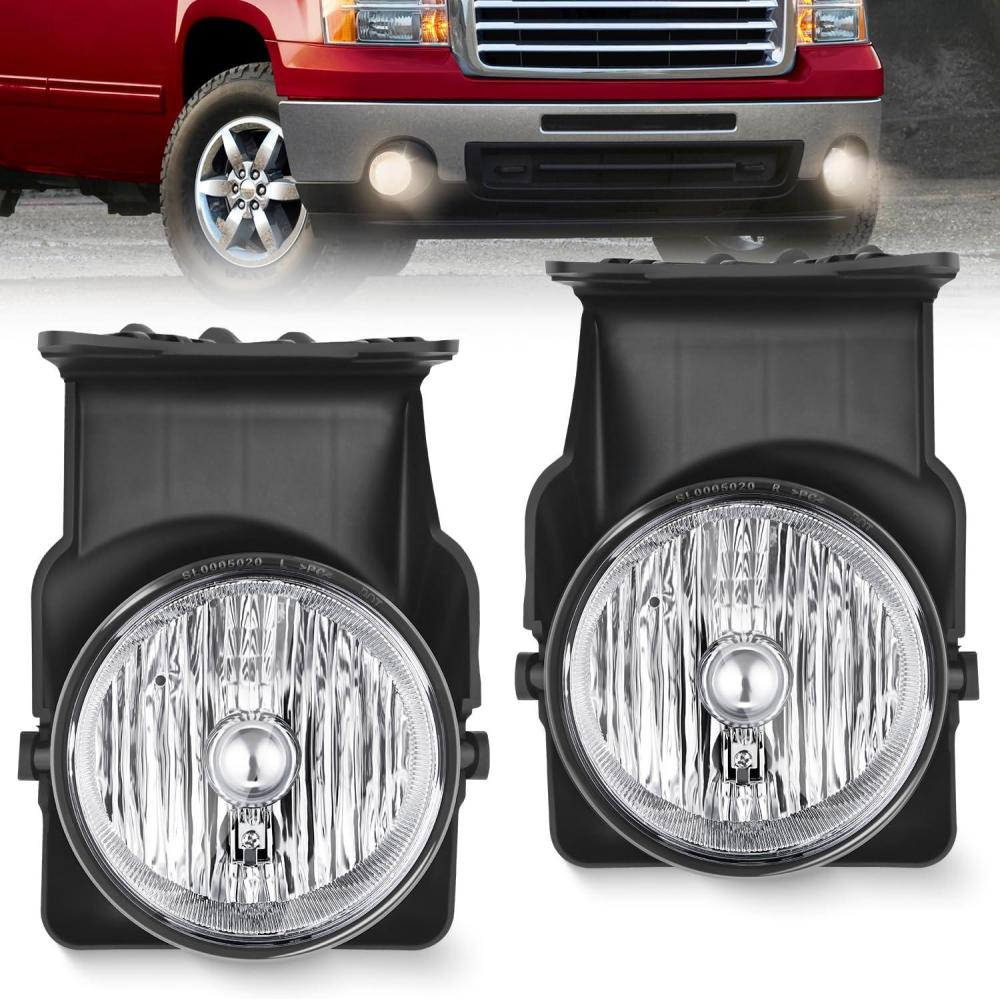image:imageNilight Fog Light Assembly Compatible with 1999 2000 2001 2002 GMC Sierra 1500 2500 20012002 Sierra 1500HD 2500HD 3500 20002006 Yukon Clear LensSierra 20032006 Clear