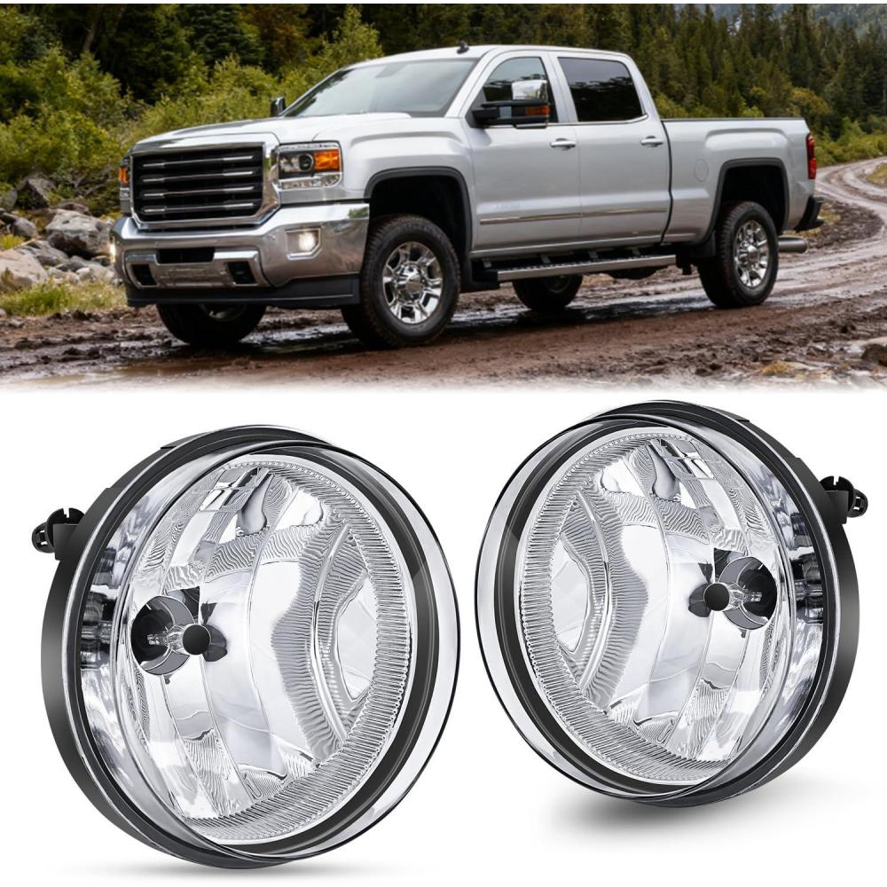 image:imageNilight Fog Light Assembly Compatible with 1999 2000 2001 2002 GMC Sierra 1500 2500 20012002 Sierra 1500HD 2500HD 3500 20002006 Yukon Clear LensSierra 20072014 Clear