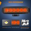 Nilight 6 Inch Purple LED Light Pods 2 PCS 60W Flood Spot Combo Beam Off Road Driving Decoration Neon Hunting Lighting for 12V 24V ATV UTV Pickup Truck Tractor(Amber Light Black House)