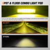 Nilight 6 Inch Purple LED Light Pods 2 PCS 60W Flood Spot Combo Beam Off Road Driving Decoration Neon Hunting Lighting for 12V 24V ATV UTV Pickup Truck Tractor(60W Led Pods 2Pcs Yellow)