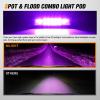 Nilight 6 Inch Purple LED Light Pods 2 PCS 60W Flood Spot Combo Beam Off Road Driving Decoration Neon Hunting Lighting for 12V 24V ATV UTV Pickup Truck Tractor(60W Led Pods 2Pcs Purple)