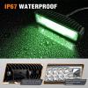 Nilight 6 Inch Purple LED Light Pods 2 PCS 60W Flood Spot Combo Beam Off Road Driving Decoration Neon Hunting Lighting for 12V 24V ATV UTV Pickup Truck Tractor(60W Led Pods 2Pcs Green)