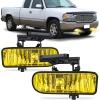 Nilight Fog Light Assembly Compatible with 1999 2000 2001 2002 GMC Sierra 1500 2500 2001-2002 Sierra 1500HD 2500HD 3500 2000-2006 Yukon Clear Lens(Sierra 1999-2002 Amber)