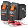 Nilight UTV Reverse Lights Rocker Switch On Off 5 PIN SPST LED Light Bar Switches with Orange Backlit 12V 24V Toggle with Jumper Wires Set for ATVs UTVs Cars Trucks RVs(LED LIGHT+REAR LIGHT)