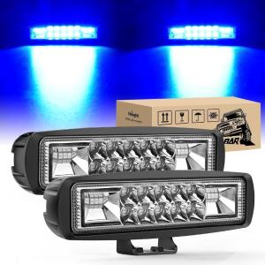 Nilight 6 Inch Purple LED Light Pods 2 PCS 60W Flood Spot Combo Beam Off Road Driving Decoration Neon Hunting Lighting for 12V 24V ATV UTV Pickup Truck Tractor(60W Led Pods 2Pcs Blue)