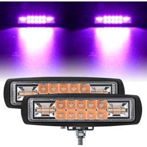 Nilight 6 Inch Purple LED Light Pods 2 PCS 60W Flood Spot Combo Beam Off Road Driving Decoration Neon Hunting Lighting for 12V 24V ATV UTV Pickup Truck Tractor(60W Led Pods 2Pcs Purple)