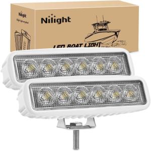 Nilight 6 Inch Purple LED Light Pods 2 PCS 60W Flood Spot Combo Beam Off Road Driving Decoration Neon Hunting Lighting for 12V 24V ATV UTV Pickup Truck Tractor(White Lights White House)