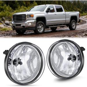 Nilight Fog Light Assembly Compatible with 1999 2000 2001 2002 GMC Sierra 1500 2500 2001-2002 Sierra 1500HD 2500HD 3500 2000-2006 Yukon Clear Lens(Sierra 2007-2014 Clear)