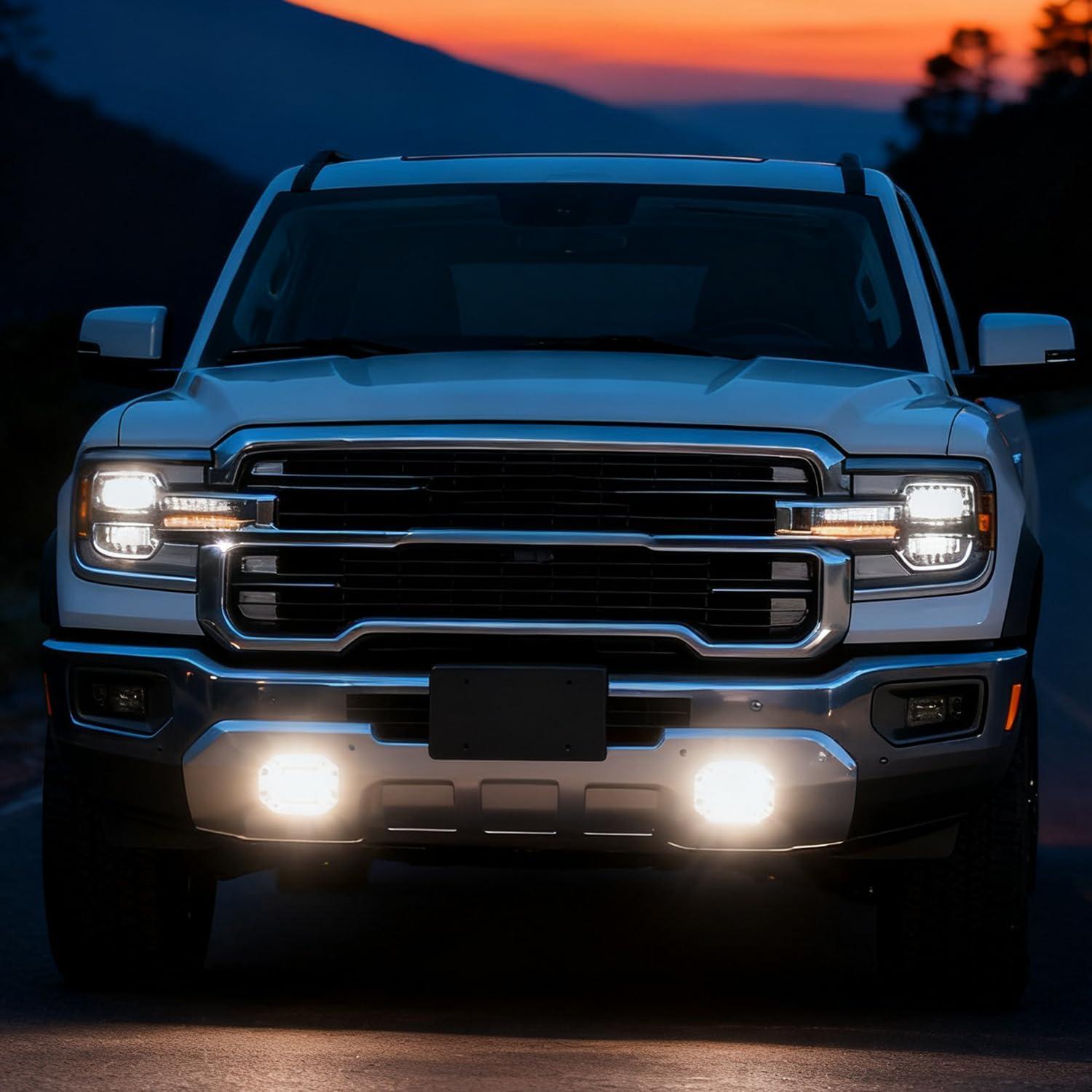 image:imageNilight LED Light Pods 2PCS 42W Flush Mount Spot Flood Combo Backup Reverse Driving Bumper Lights Ponton Boat Deck Dock Lighting for Offroad Pickup Trucks SUV Van Tractors Ttop Stern Saltwater Boats