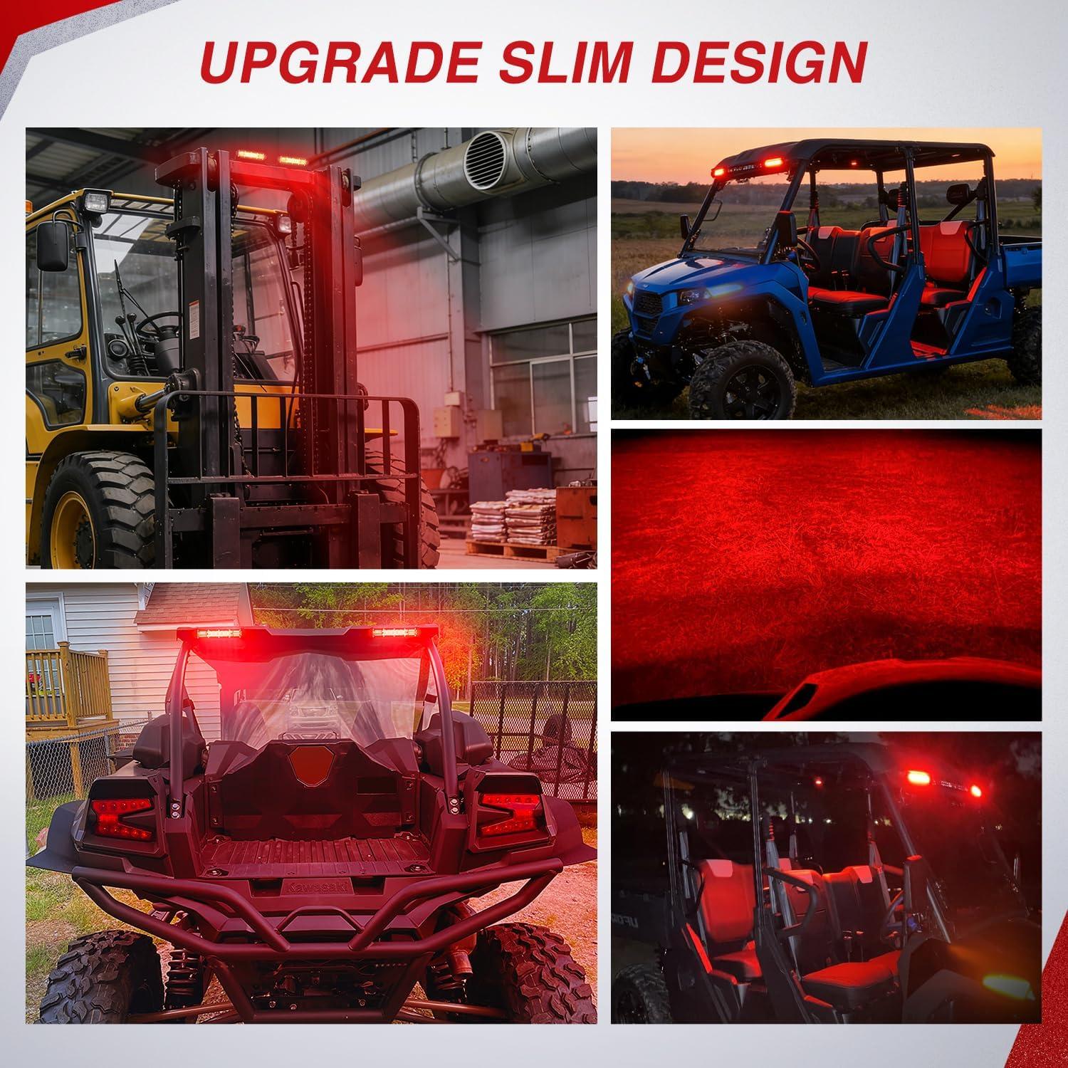 image:imageNilight Slim LED Light Bar 2Pcs 7 Inch 16LED Single Row Spot Flood Combo Blue Off Road Driving Fog Fishing Hunting Emergency Safety Signal Lighting for 12V 24V ATV UTV Pickup Truck Tractor BoatRed 7Inch 16LED 2Pcs