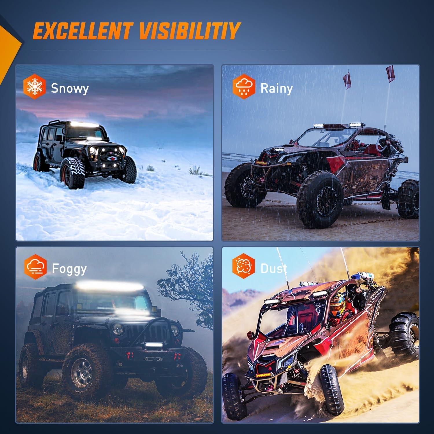 image:imageNilight Slim LED Light Bar 2Pcs 7 Inch 16LED Single Row Spot Flood Combo Blue Off Road Driving Fog Fishing Hunting Emergency Safety Signal Lighting for 12V 24V ATV UTV Pickup Truck Tractor BoatWhite 30W Spot 3600LM