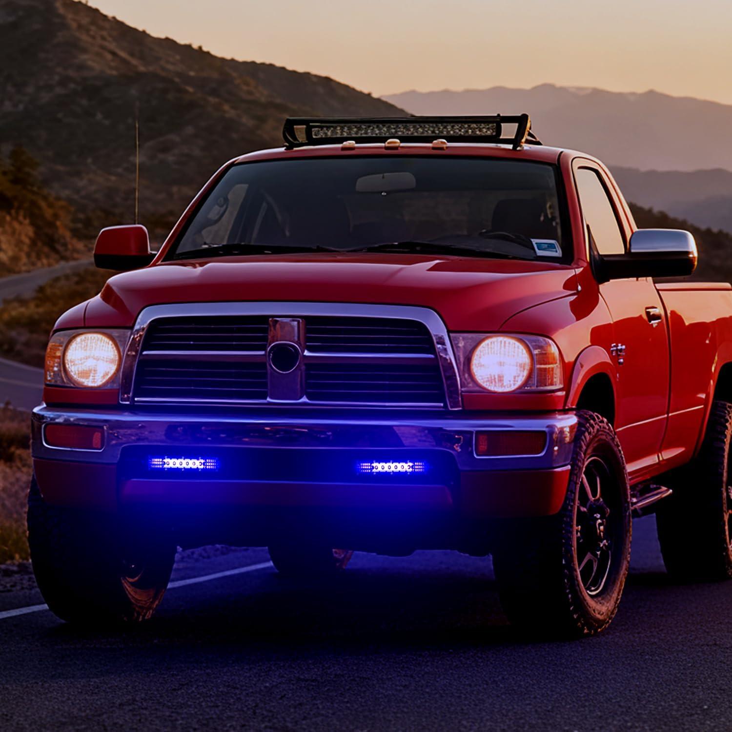 image:imageNilight Slim LED Light Bar 2Pcs 7 Inch 16LED Single Row Spot Flood Combo Blue Off Road Driving Fog Fishing Hunting Emergency Safety Signal Lighting for 12V 24V ATV UTV Pickup Truck Tractor BoatBlue 7Inch 16LED 2Pcs