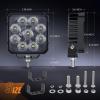 Nilight 2 PCS 4 Inch LED Pods Round 3370LM Built-in EMC 90°Flood Beam Angle Offroad Driving Lights Side Rear Back-Up Light for Tractor Truck Motorcycle Boat ATV UTV(2Pcs 4Inch Led Pods Square)