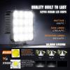 Nilight 2 PCS 4 Inch LED Pods Round 3370LM Built-in EMC 90°Flood Beam Angle Offroad Driving Lights Side Rear Back-Up Light for Tractor Truck Motorcycle Boat ATV UTV(2Pcs 4.4Inch Led Pods Square)