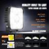 Nilight 2 PCS 4 Inch LED Pods Round 3370LM Built-in EMC 90°Flood Beam Angle Offroad Driving Lights Side Rear Back-Up Light for Tractor Truck Motorcycle Boat ATV UTV(2Pcs 4Inch Led Pods Square)