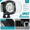 Nilight Led Offroad Lights 2PCS 4Inch 10LED Round Driving Light Spot White Beam Super Bright with 16AWG Wiring Harness Kit for Truck Pickup SUV ATV UTV Motorcycle 4×4 Car(White 4Inch 9Led Light Pods +Wiring Kit)