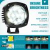 Nilight Led Offroad Lights 2PCS 4Inch 10LED Round Driving Light Spot White Beam Super Bright with 16AWG Wiring Harness Kit for Truck Pickup SUV ATV UTV Motorcycle 4×4 Car(White 4Inch 9Led Light Pods +Wiring Kit)