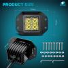 Nilight Motorcycle LED Pods 2 PCS 4.5 Inch 30 W Flood Beam Square Driving Work Offroad Side Ditch Lights Built-in EMC for Tractor Truck Motorbike Boat ATV(4.7Inch 4Led Flush Mount Light)