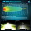 Nilight Motorcycle LED Pods 2 PCS 4.5 Inch 30 W Flood Beam Square Driving Work Offroad Side Ditch Lights Built-in EMC for Tractor Truck Motorbike Boat ATV(4.7Inch 4Led Flush Mount Light Pods)