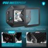 Nilight Motorcycle LED Pods 2 PCS 4.5 Inch 30 W Flood Beam Square Driving Work Offroad Side Ditch Lights Built-in EMC for Tractor Truck Motorbike Boat ATV(4.7Inch 4Led Flush Mount Light)