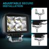 Nilight Motorcycle LED Pods 2 PCS 4.5 Inch 30 W Flood Beam Square Driving Work Offroad Side Ditch Lights Built-in EMC for Tractor Truck Motorbike Boat ATV(3.3Inch 6Led Light Pods)