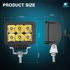 Nilight Motorcycle LED Pods 2 PCS 4.5 Inch 30 W Flood Beam Square Driving Work Offroad Side Ditch Lights Built-in EMC for Tractor Truck Motorbike Boat ATV(3.3Inch 6Led Light Pods)