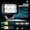 Nilight Motorcycle LED Pods 2 PCS 4.5 Inch 30 W Flood Beam Square Driving Work Offroad Side Ditch Lights Built-in EMC for Tractor Truck Motorbike Boat ATV(3.3Inch 6Led Light Pods)